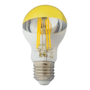 LED Bulb with a mirror spherical cap DECOR MIRROR A60 E27/8W/230V 4200K gold