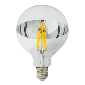 LED Bulb with a mirror spherical cap DECOR MIRROR G125 E27/12W/230 4200K silver