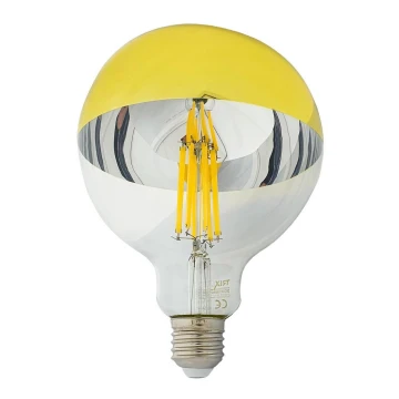 LED Bulb with a mirror spherical cap DECOR MIRROR G125 E27/12W/230V 4200K gold