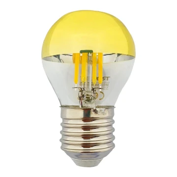 LED Bulb with a mirror spherical cap DECOR MIRROR P45 E27/5W/230V 4200K gold
