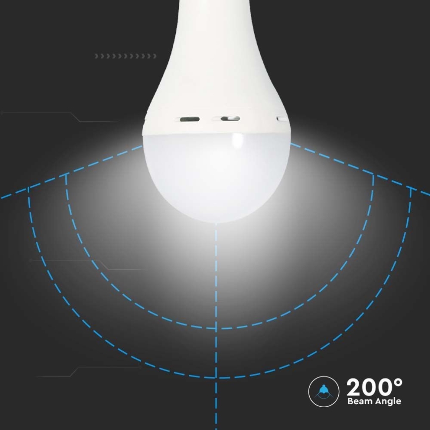 LED Bulb with emergency mode A70 E27/9W/230V 4000K