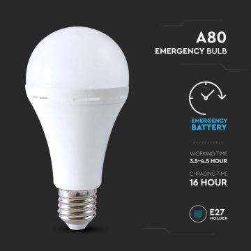 LED Bulb with emergency mode A80 E27/12W/230V 4000K