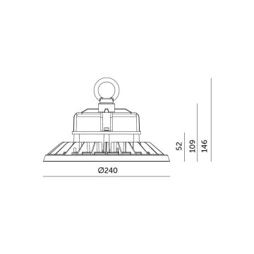 LED Ceiling heavy-duty light RIO PRO HIGHBAY LED/100W/230V 4000K IP65