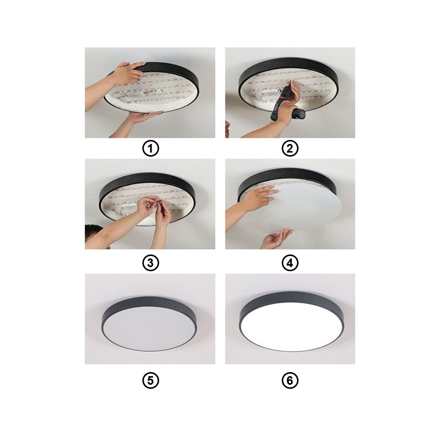 LED Ceiling light FELIZ LED/30W/230V 4000K d. 30 cm black