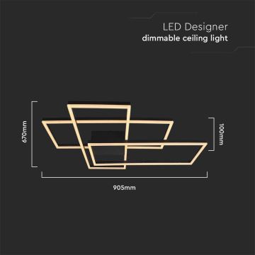 LED Ceiling light LED/47W/230V 3000K black