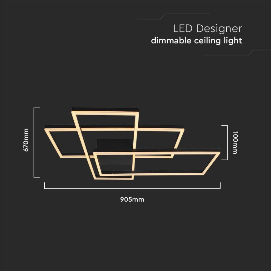 LED Ceiling light LED/47W/230V 3000K black