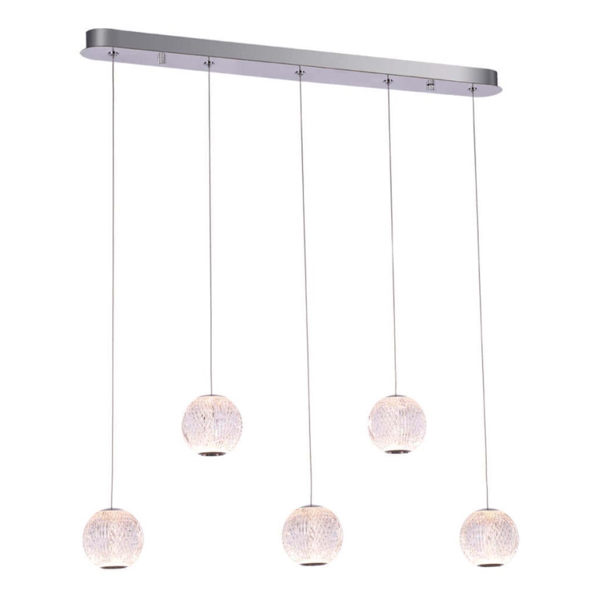 LED Chandelier on a string ESMOND 5xLED/4,8W/230V shiny chrome