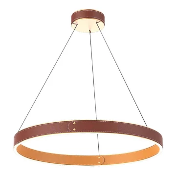 LED Chandelier on a string LEATHER LED/47,8W/230V brown/orange