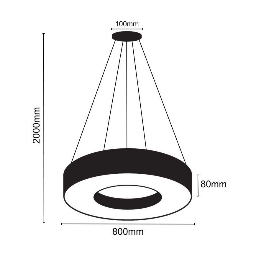 LED Chandelier on a string LED/40W/230V 4000K d. 80 cm