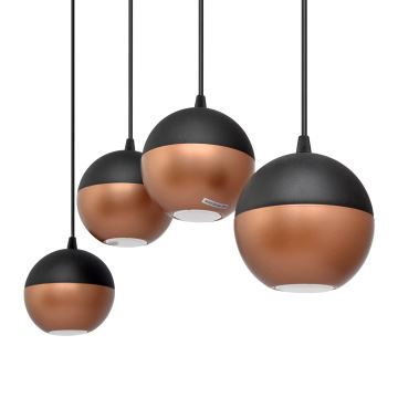 LED Chandelier on a string MIDWAY 4xGU10/4,8W/230V black/copper