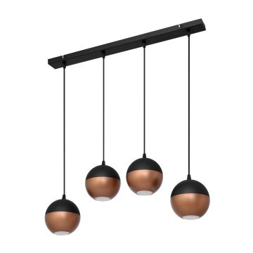 LED Chandelier on a string MIDWAY 4xGU10/4,8W/230V black/copper