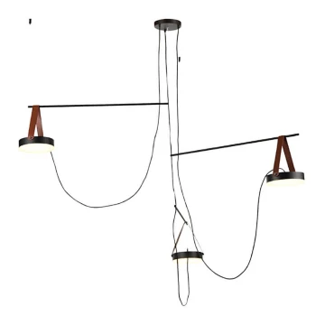 LED Chandelier on a string SPECTRUM 3xLED/23W/230V black/brown