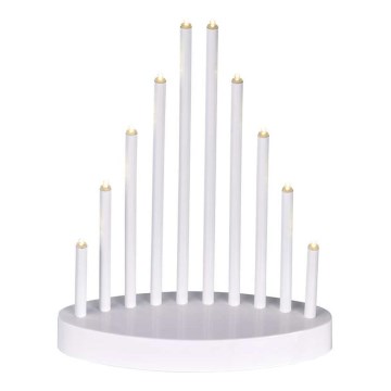 LED Christmas candlestick 10xLED/3xAA white