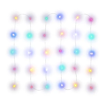 LED Christmas chain 30xLED/2xAA 3,3m multicolor