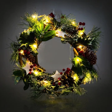 LED Christmas wreath LED/3xAA d. 30 cm