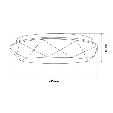 LED Dimmable bathroom light GALAXY LED/72W/230V d. 49 cm 3000-6000K IP44 + remote control