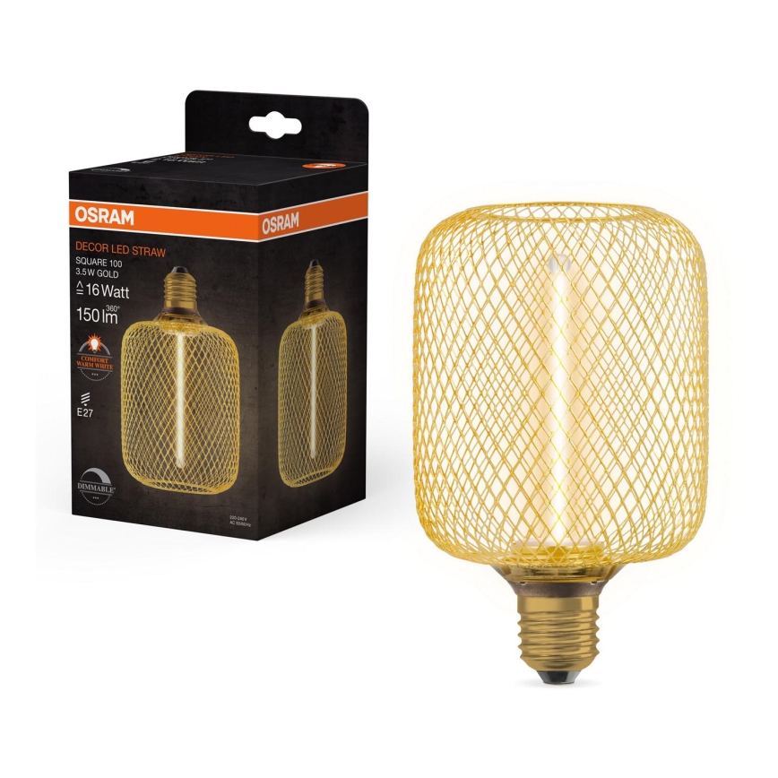 LED Dimmable bulb DECOR FILAMENT E27/3,5W/230V 1800K gold - Osram