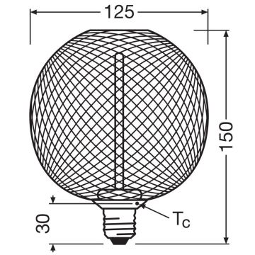 LED Dimmable bulb DECOR  FILAMENT G125 E27/3,5W/230V 1800K black - Osram