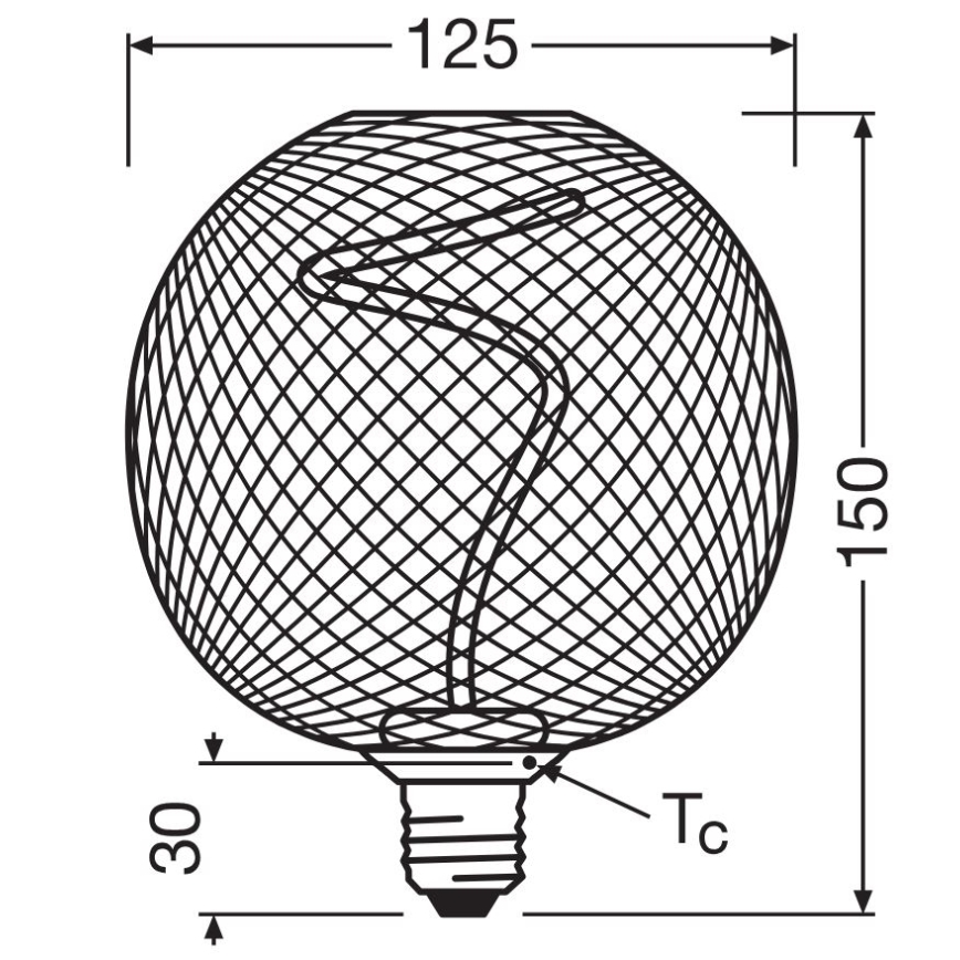 LED Dimmable bulb DECOR FILAMENT G125 E27/3,5W/230V 1800K gold - Osram