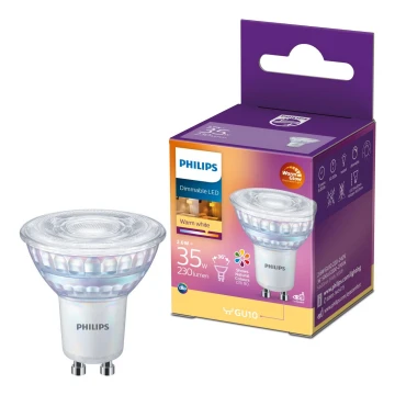 LED Dimmable bulb Philips Warm Glow GU10/2,6W/230V 2200-2700K CRI 90