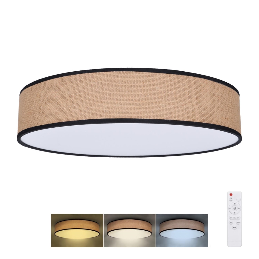 LED Dimmable ceiling light BROWNIE LED/48W/230V 3000-6500K brown d. 40 cm + remote control