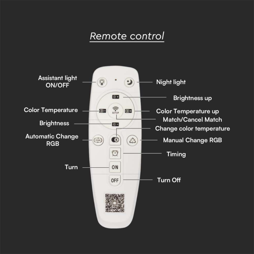 LED Dimmable ceiling light LED/130W/230V 3000-6500K + remote control