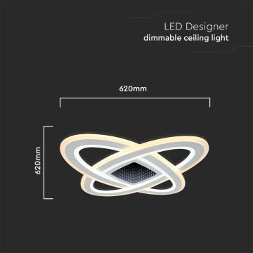 LED Dimmable ceiling light LED/130W/230V 3000-6500K + remote control