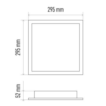 LED Dimmable ceiling light LED/20W/230V + remote control square 2700K-6000K