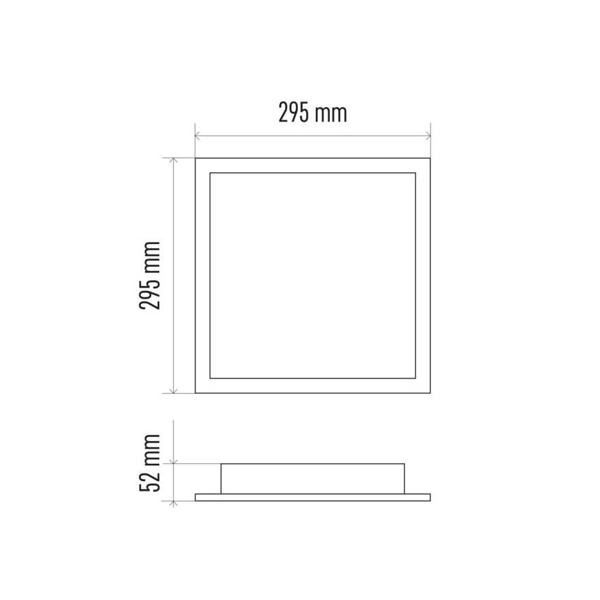 LED Dimmable ceiling light LED/20W/230V + remote control square 2700K-6000K