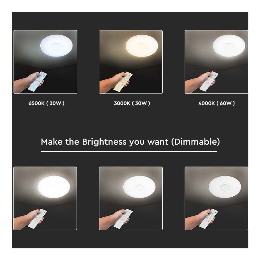 LED Dimmable ceiling light LED/40W/230V 3000K/4000K/6500K + remote control