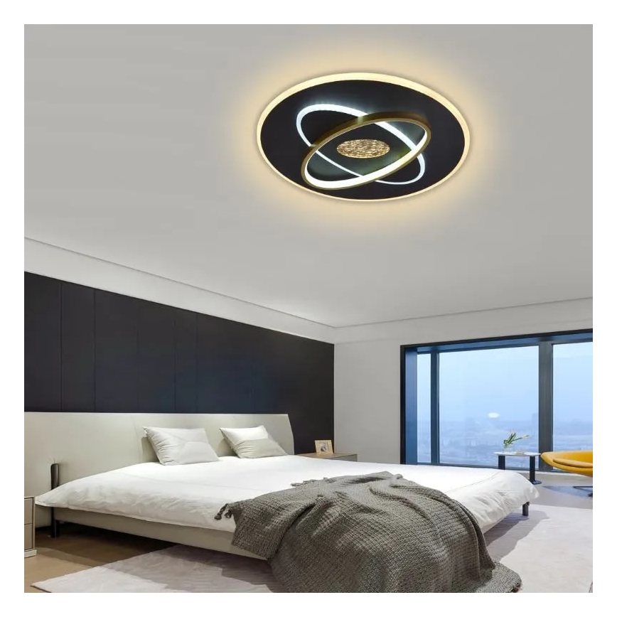 LED Dimmable ceiling light LED/80W/230V 3000-6500K black + remote control