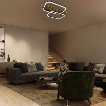 LED Dimmable ceiling light LED/95W/230V 3000-6500K oak + remote control