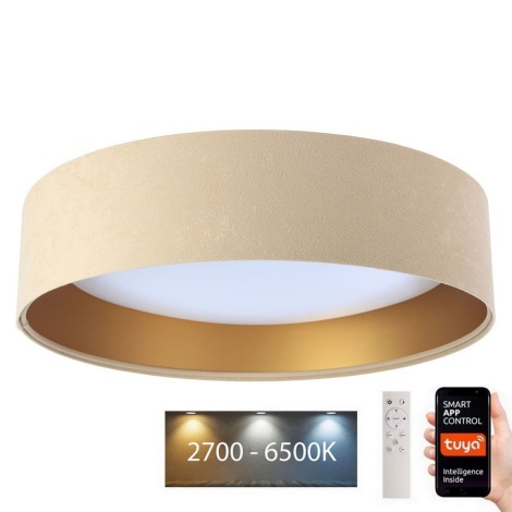 LED Dimmable ceiling light SMART GALAXY LED/36W/230V d. 55 cm 2700-6500K Wi-Fi Tuya beige/gold + remote control