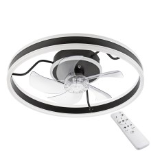 LED Dimmable ceiling light with a fan APOLLO LED/38W/230V black + remote control