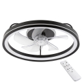 LED Dimmable ceiling light with a fan FARGO LED/37W/230V black + remote control