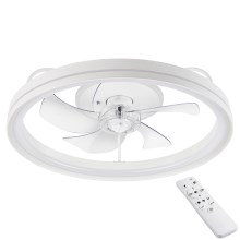 LED Dimmable ceiling light with a fan FARGO LED/37W/230V white + remote control