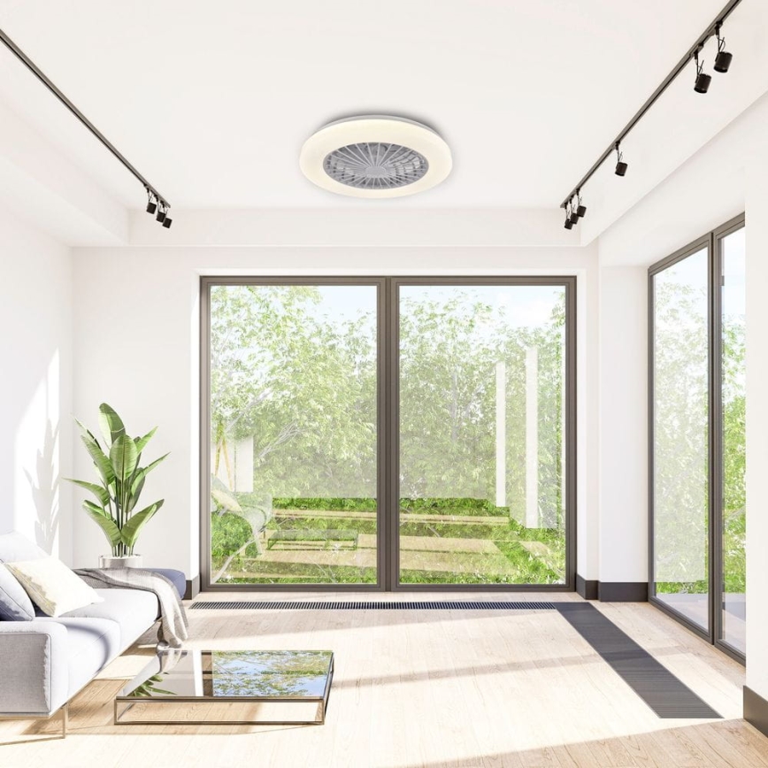 LED Dimmable ceiling light with a fan LIBYA LED/48W/230V 3000-6500K white + remote control