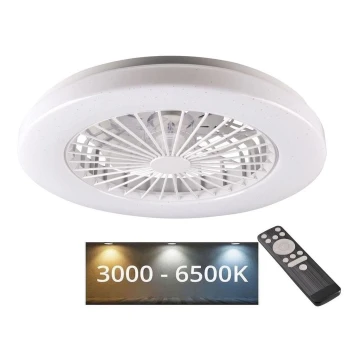 LED Dimmable ceiling light with a fan LIBYA LED/48W/230V 3000-6500K white + remote control