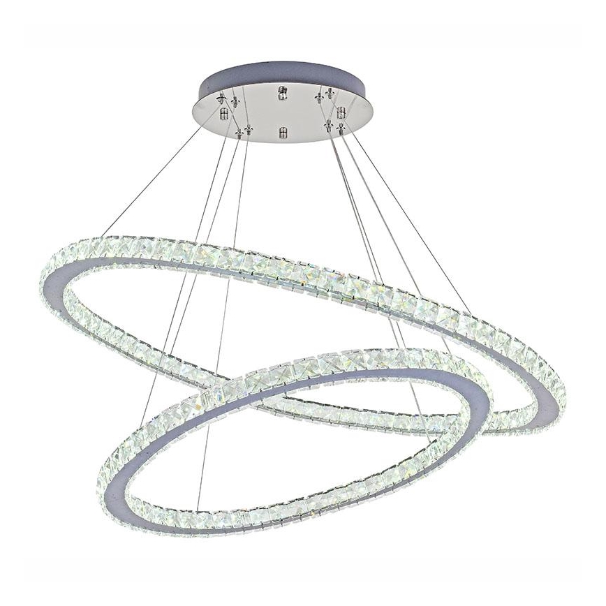 LED Dimmable crystal chandelier on a string LED/160W/230V 3000-6500K silver + remote control