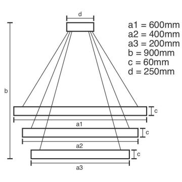 LED Dimmable chandelier on a string LED/165W/230V 3000-6500K + remote control