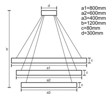 LED Dimmable chandelier on a string LED/170W/230V 3000-6500K + remote control