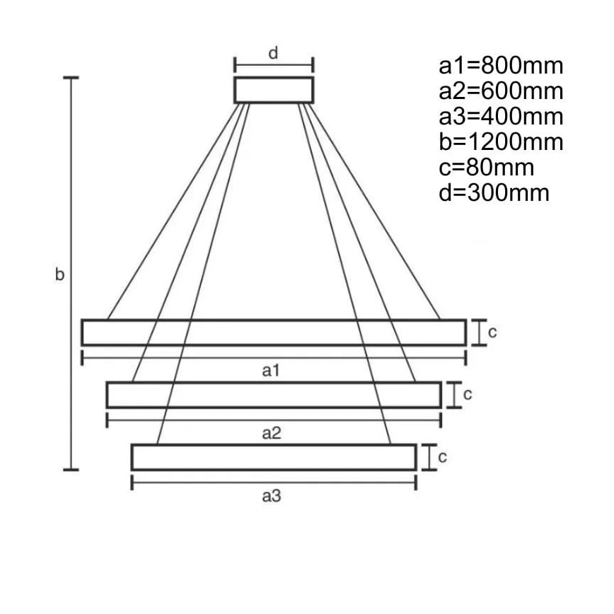 LED Dimmable chandelier on a string LED/170W/230V 3000-6500K + remote control