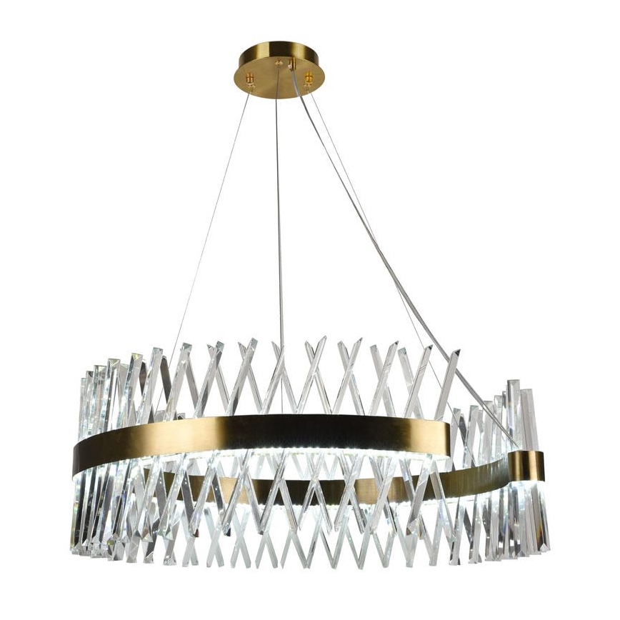 LED Dimmable crystal chandelier on a string LED/175W/230V 3000-6500K gold + remote control