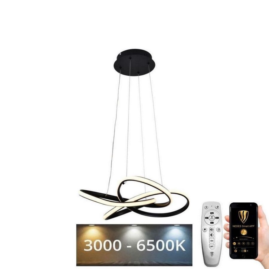 LED Dimmable chandelier on a string LED/40W/230V 3000-6500K black + remote control