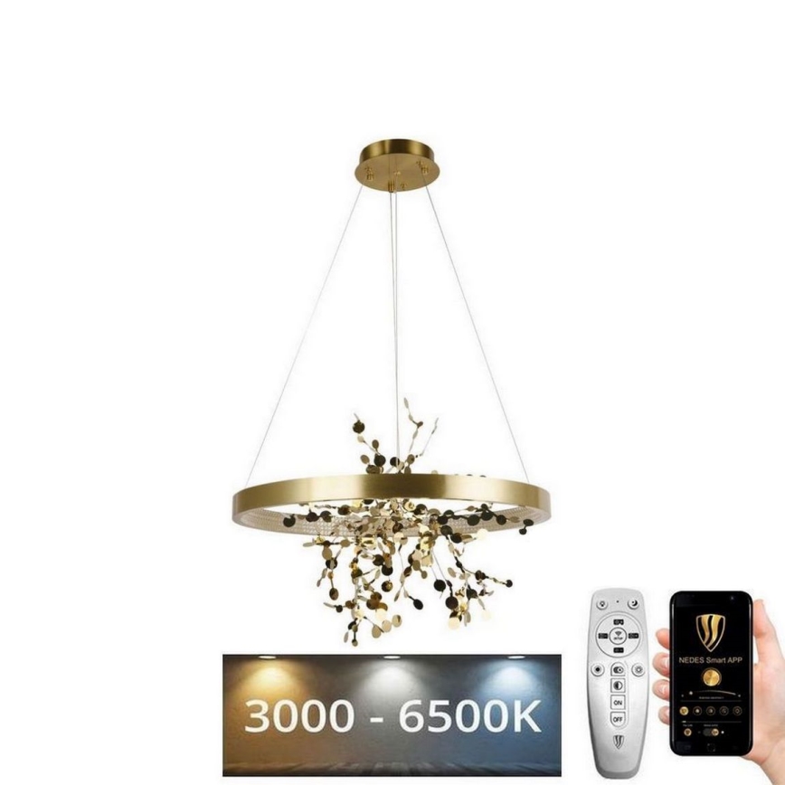 LED Dimmable chandelier on a string LED/40W/230V 3000-6500K gold + remote control