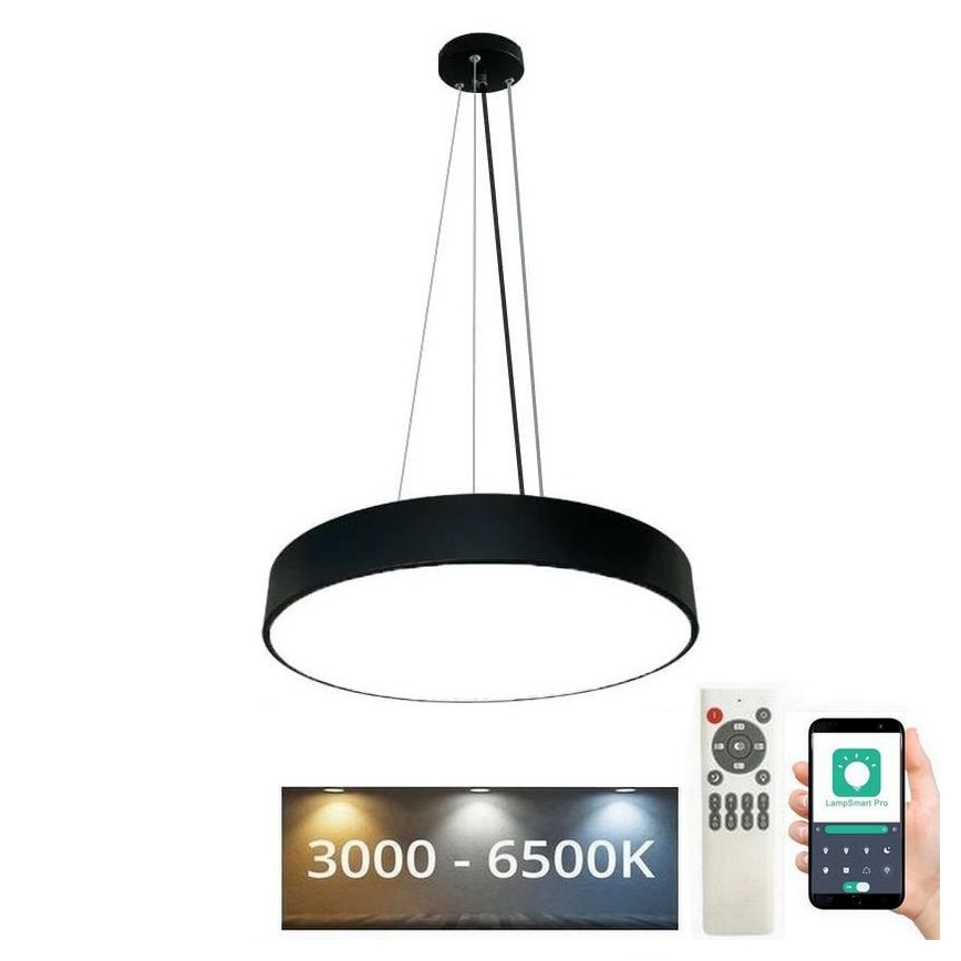 LED Dimmable chandelier on a string LED/50W/230V 3000-6500K black + remote control