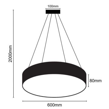 LED Dimmable chandelier on a string LED/50W/230V 3000-6500K black + remote control