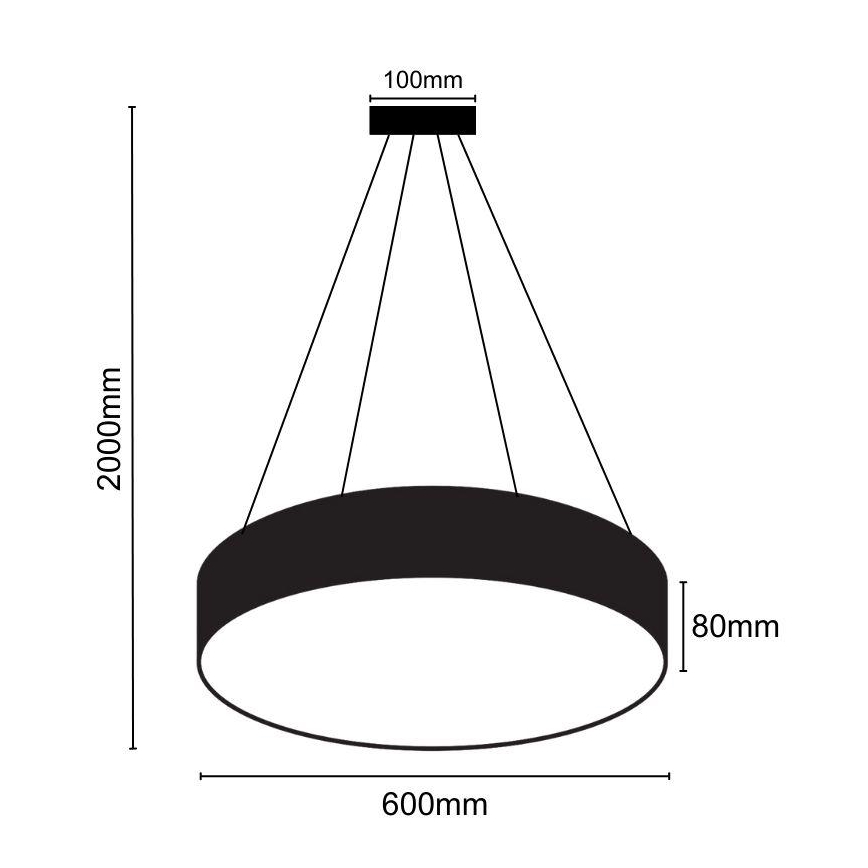 LED Dimmable chandelier on a string LED/50W/230V 3000-6500K black + remote control