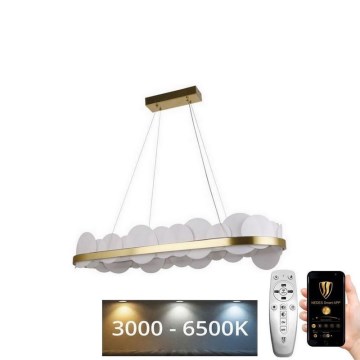 LED Dimmable chandelier on a string LED/50W/230V 3000-6500K gold + remote control