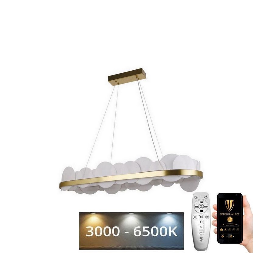 LED Dimmable chandelier on a string LED/50W/230V 3000-6500K gold + remote control